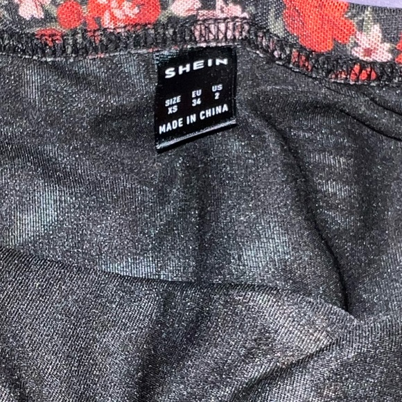 two shein skirts one plain black and other has flowers :) both xs - Picture 3 of 6